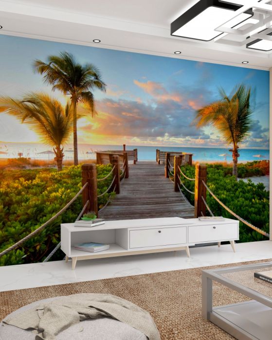 Papier peint palmiers