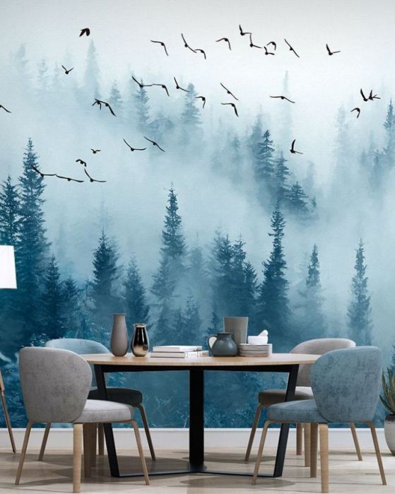 Papier peint Forêt dans le brouillard