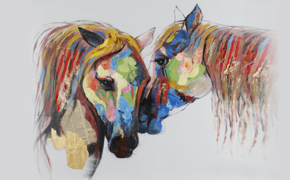 Papier peint Image abstraite des chevaux qui communiquent